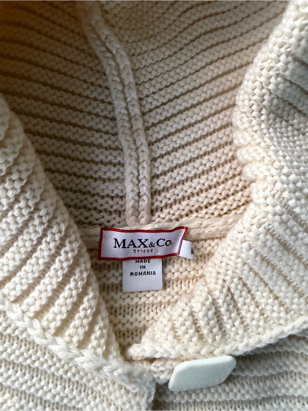 Cream Off-the-Shoulder Ribbed Button-Front Sweater - Picture 4 of 8